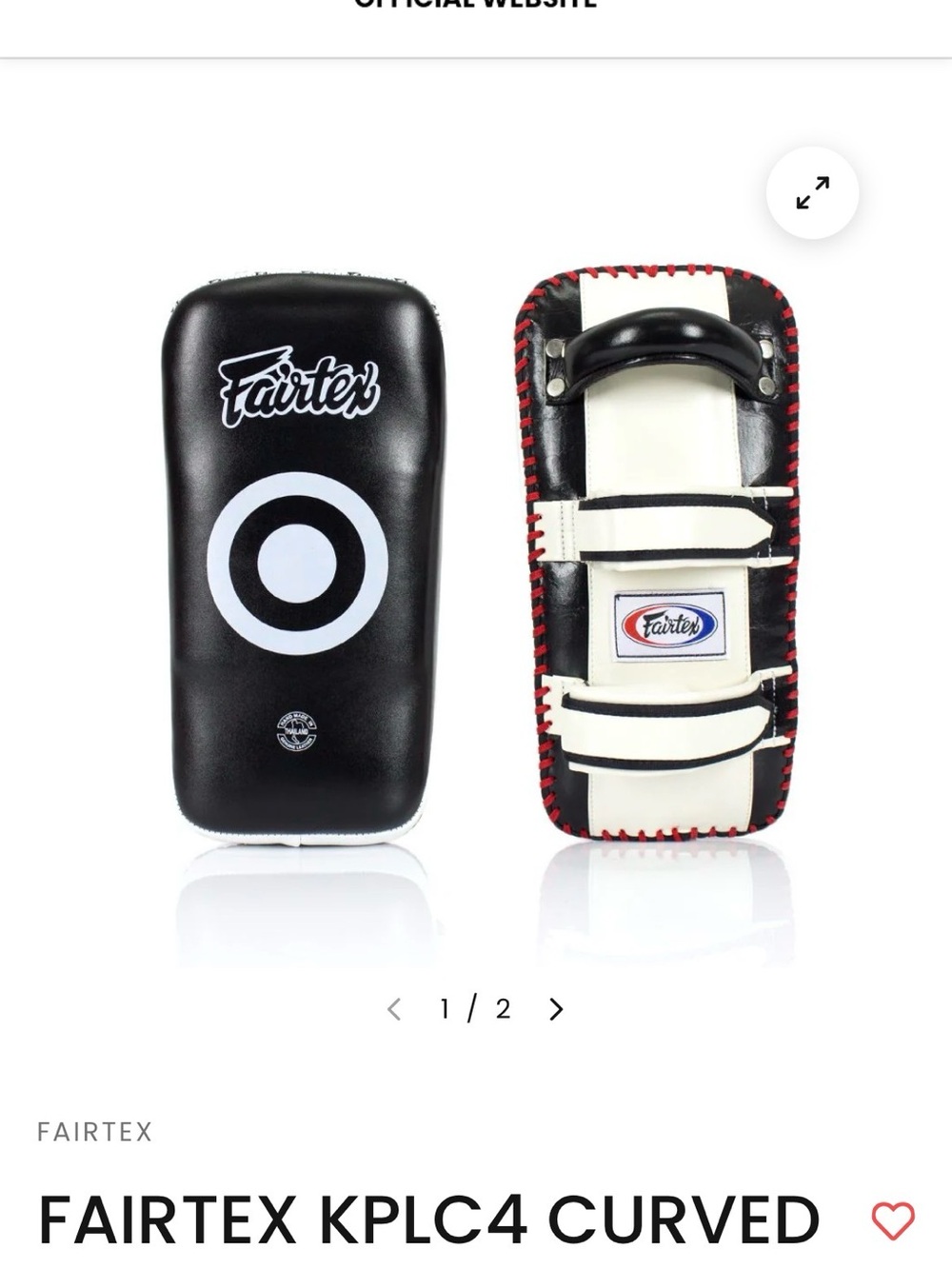 Fairtex Black and White Curved Kick Pad - KPLC4